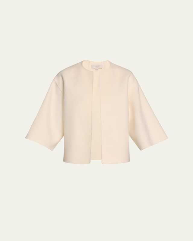 Open-Front Wool Kimono Jacket